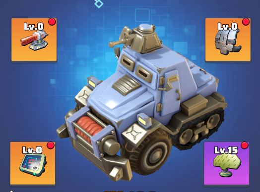 Last War hero equipment screen showing Gun, Armour, Data Chip and Radar